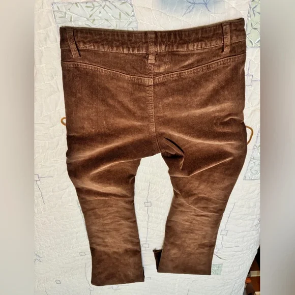 COTTON Forever 21 Chocolate Flare CORDUROY Pants with Lace-Up Sides - Picture 6 of 13